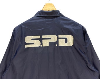 Giacca a vento vintage con grande logo della POLIZIA