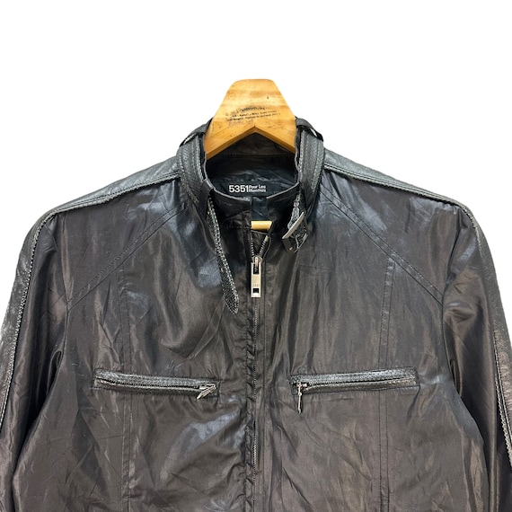 Vintage 5351 Pour Les Hommes Black Leather Jacket Size 4 Japanesed