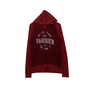 Sudadera con capucha de la marca japonesa SEMANTIC DESIGN Parisien con logotipo grande, talla M, color rojo, para hombre, n.º 1566-C70