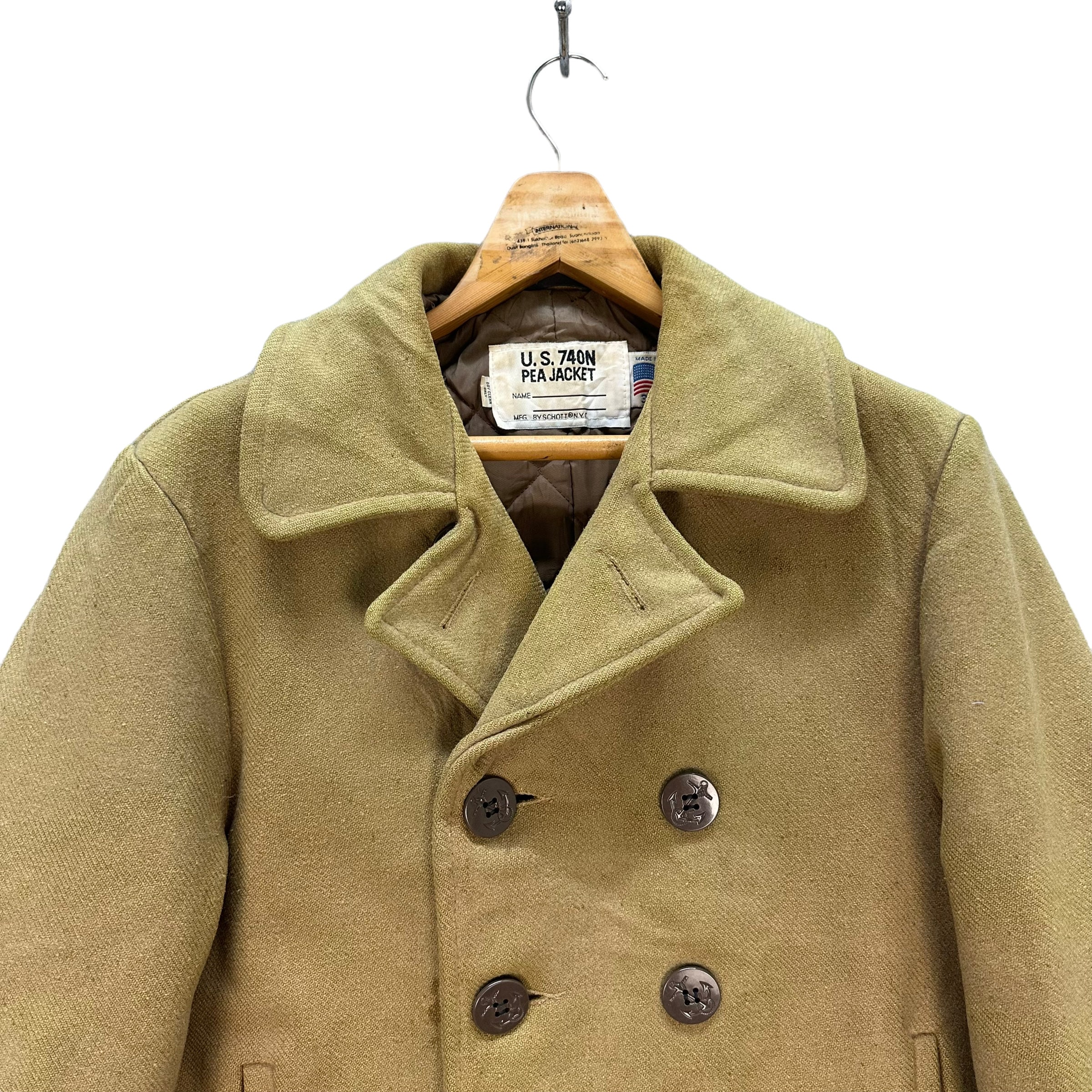 U.S. 740N Pea Jacket ベージュ 38 Vintage SCHOTT NYC Made in USA U.S. 740N Pea Jacket Size 38