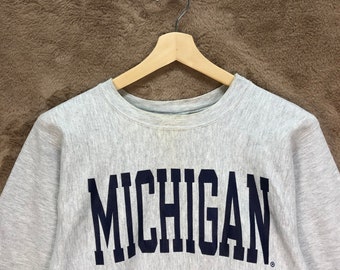 Vintage 90s Champion Reverse Weave Made in USA Michigan Spell Out
