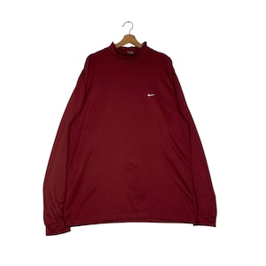 red nike mock turtleneck