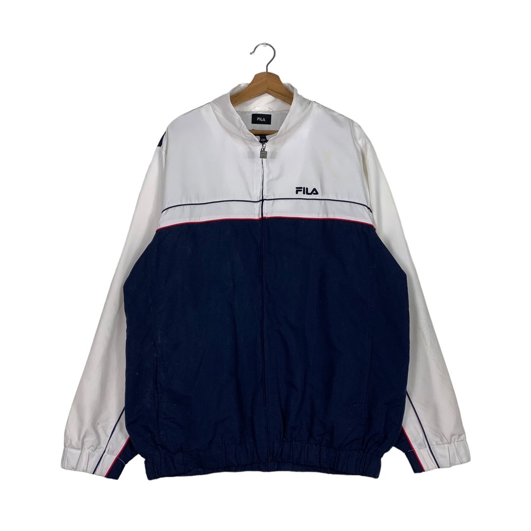 ★FILA★ Flag windbreaker_FS2JKH2131X_OWH Vintage FILA USA Flag Windbreaker Jacket Colorblock Red