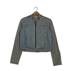 Vintage GAP Washed Cropped Denim Jacket Size S Motorcycles Jacket Jeans Jacket #0601-C28
