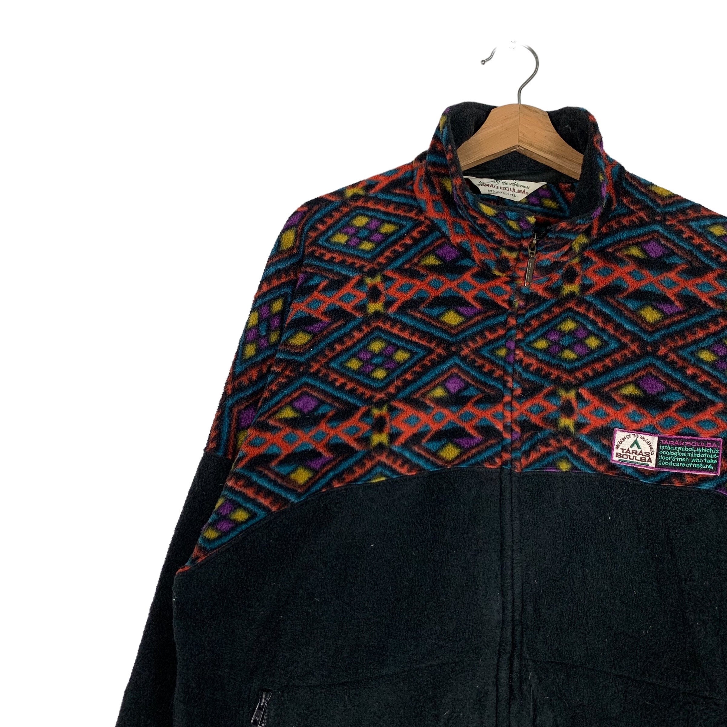 Vintage TARAS BOULBA Made in Japan Polartec Motif Design Fleece