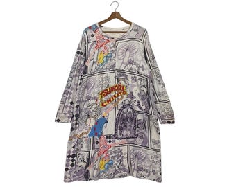 TSUMORI CHISATO Sleep Fullprint Big Logo Long Sleeve Long T Shirt Women's Size M Sleepwear Nightwear Shirt #2083-C91