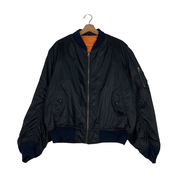 Vintage Corinth MFG USA Black Bomber Jacket Size L MA-1 Flight