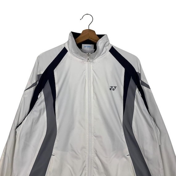 ヨネックス シルバー ホワイト ジャンバー ブルゾン mega Heat Vintage Y2K YONEX Heat Capsule Track Jacket Size M Sportswear