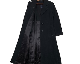 【美品】semoh” Italian Wool Old Coat Black” Italian Manteco Wool Mix Belted Midi Wrap Coat | Karen Millen