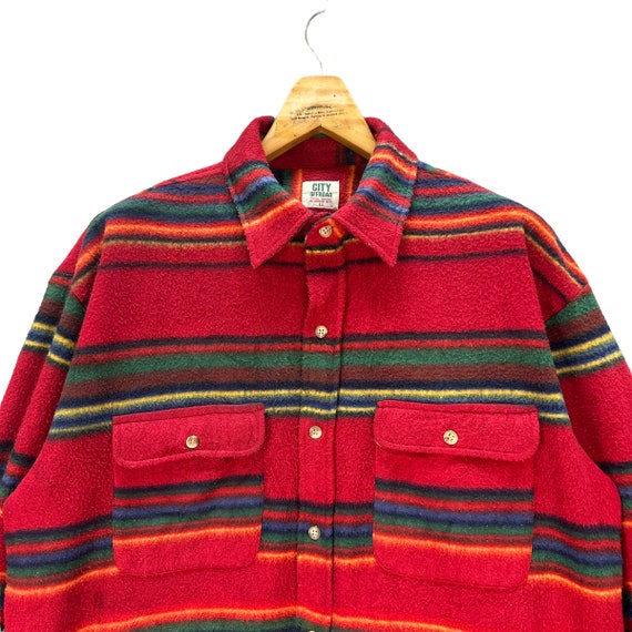 Vintage Japanesed Brand CITY OFFROAD Striped Red … - image 2