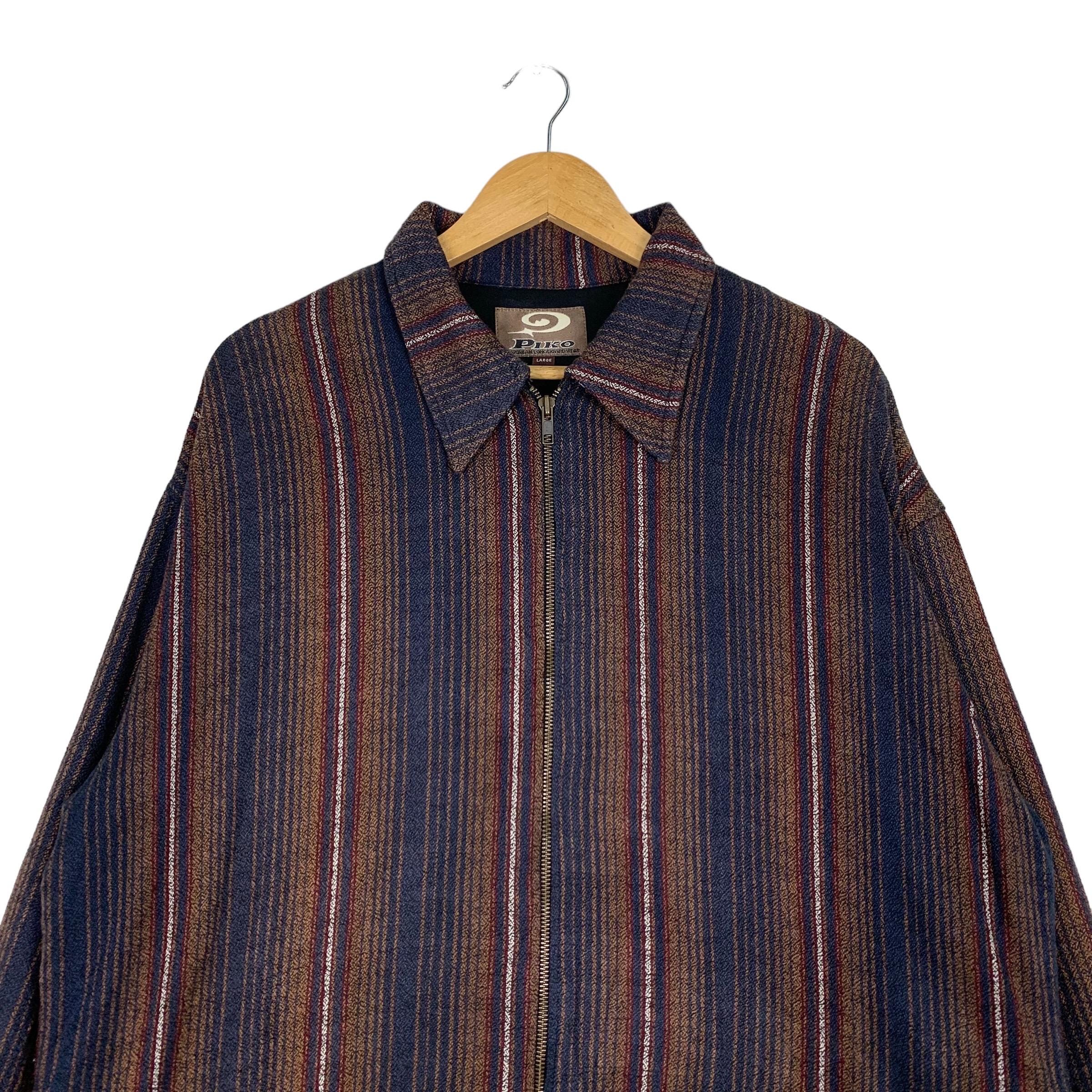 Vintage PIKO Hawaiian Longboard Wear Striped Casual Jacket Men