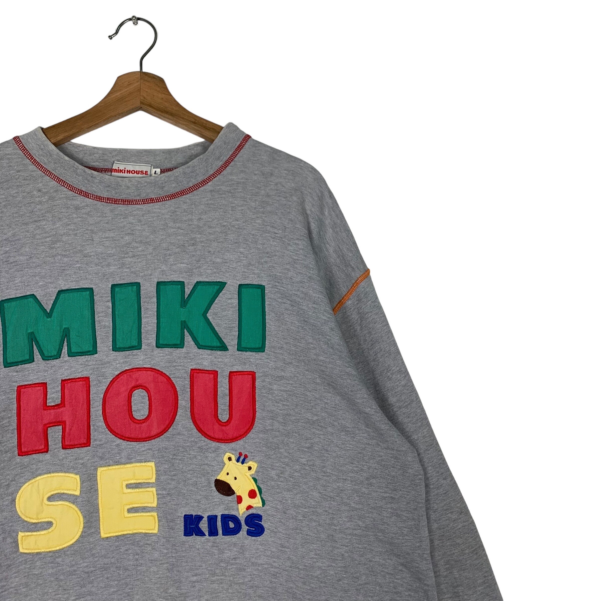 Buy Vintage 90's MIKIHOUSE Big Logo Pullover Sweater Sweatshirts