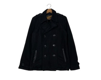 Vintage UNITED SPORT Of AMERICA Double Breasted Wool Coat Size M #2379-C107