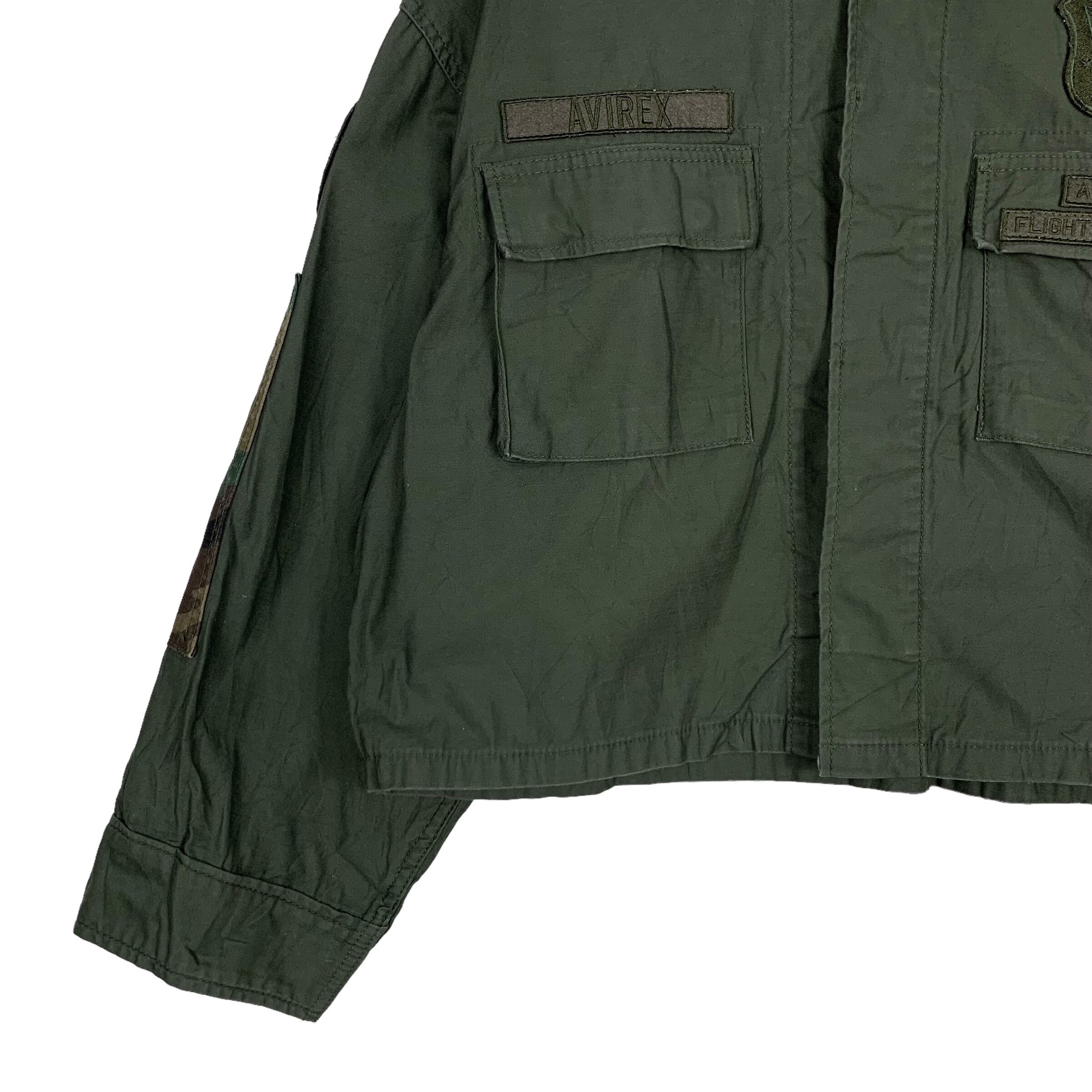 Vintage AVIREX Cropped Field Jacket FREE Size Button Jacket Army