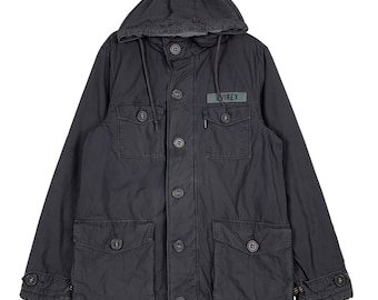 Vintage AVIREX Four Pocket Army Style Hooded Parka Jacket Size XL #0035-C3