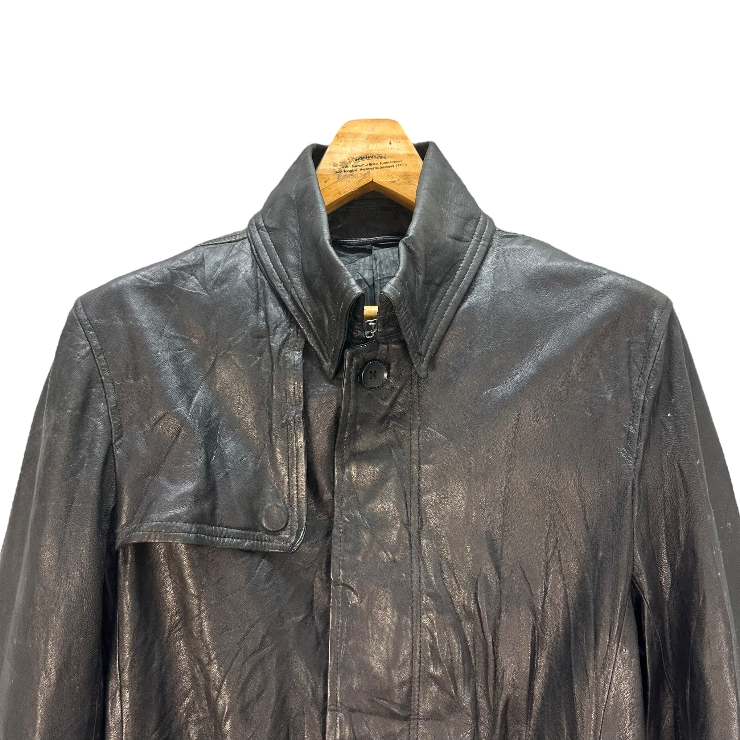 Vintage TORNADO MART Avant Garde Polyester Leather Overcoat Vintage TORNADO MART Avant Garde Polyester Leather Overcoat