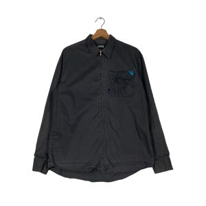 Vintage PPFM Single Pocket Gray Casual Jacket Men&#39;s Free Size Japanese brand Work Worker Jacket Collared Jacket Avant Garde #1238-C56