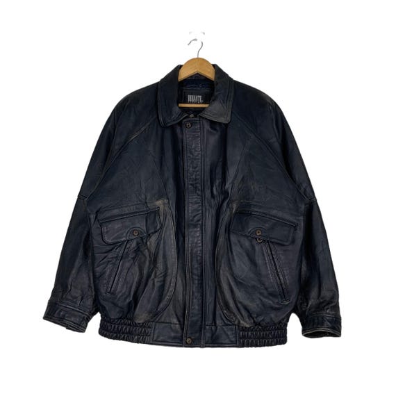 Vintage 90's DURANTE Genuine Black Leather Jacket Men's Size Vintage 90's DURANTE Genuine Black Leather Jacket Men's Size