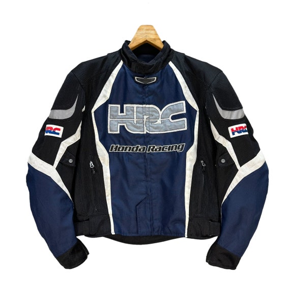 Vintage HRC HONDA RACING Big Logo Scotchlite Motorbike Jacket Size 