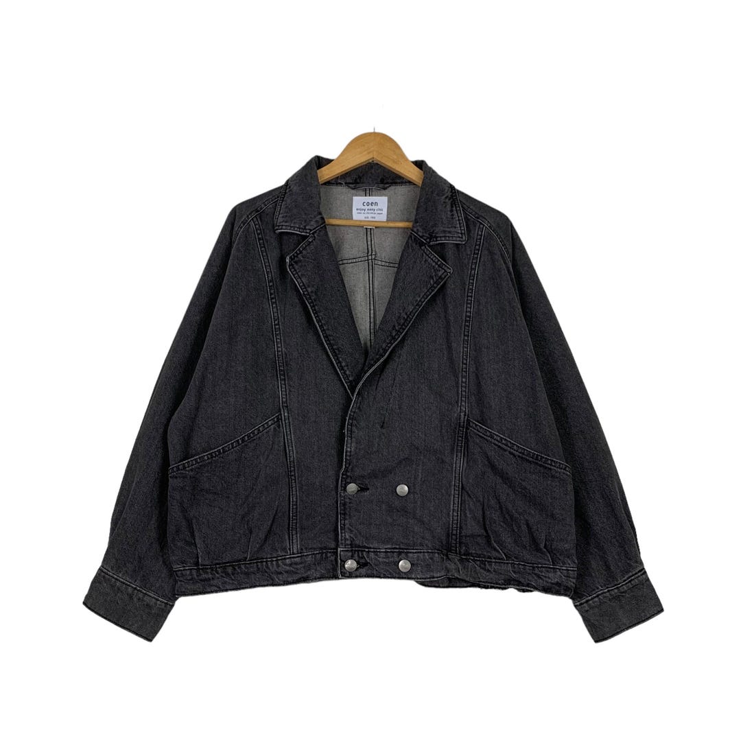 Vintage Japanese Brand COEN Usa Cotton Double Breasted Denim Vintage Japanese Brand COEN Usa Cotton Double Breasted Denim