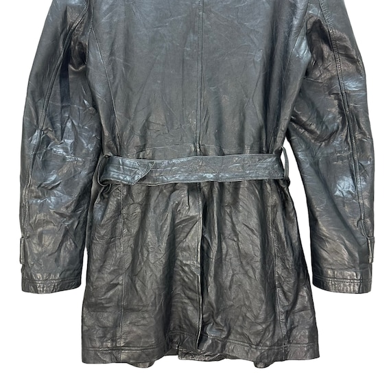 Vintage TORNADO MART Avant Garde Polyester Leather Overcoat Vintage TORNADO MART Avant Garde Polyester Leather Overcoat