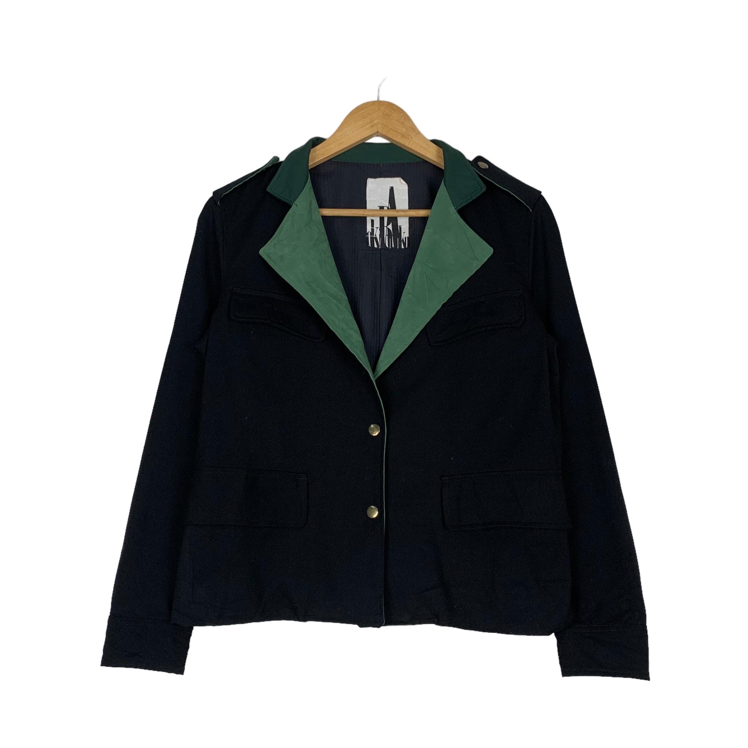 OKIRAKU Double Collar Belted Pea Jacket Women Size S