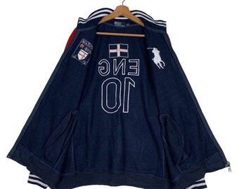 Vintage Polo Ralph Lauren England 10 Zipper Sweater Jacket