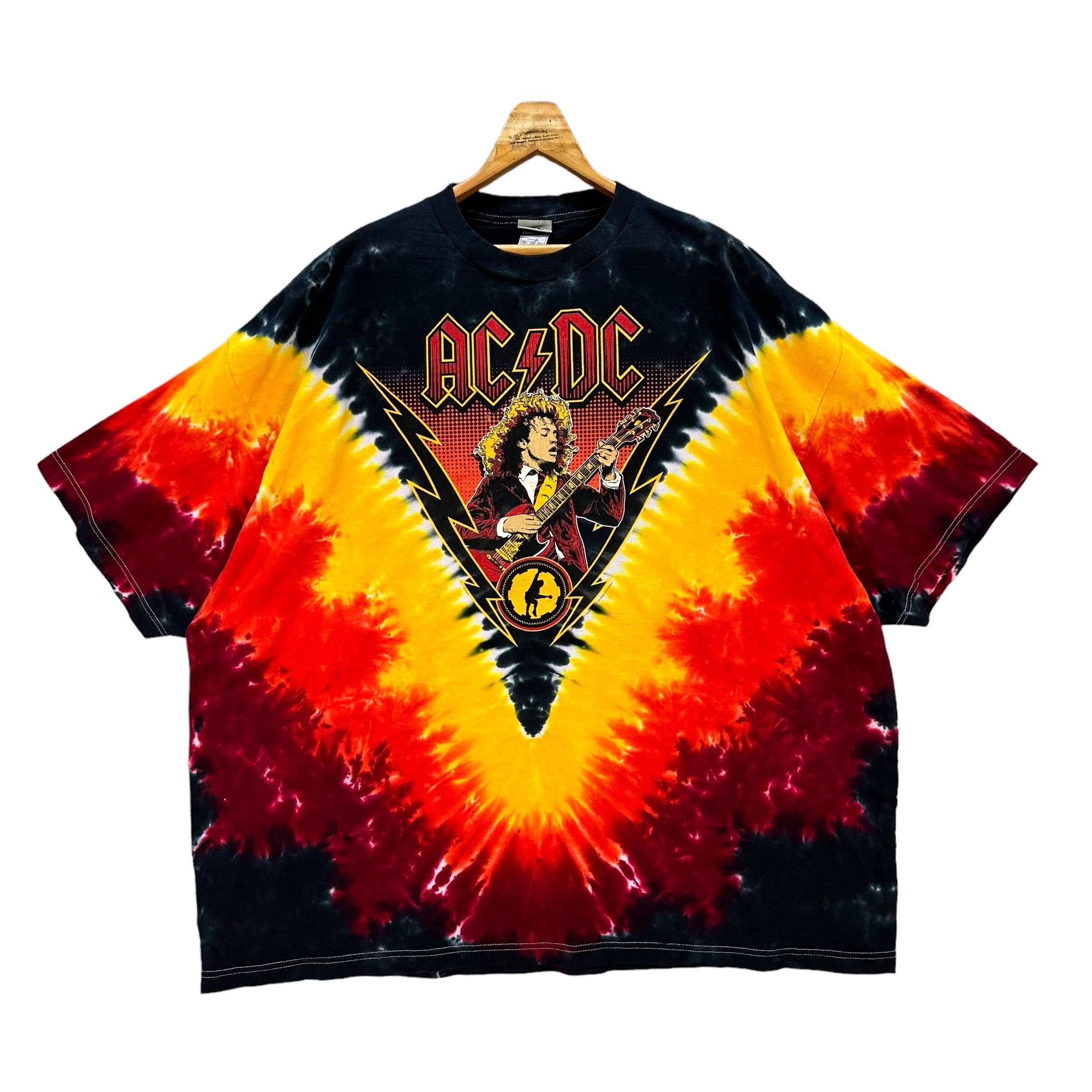 5XLオーバーサイズ LIQUID BLUE ACDC タイダイ Tシャツ ヴィンテージ Y2K ACDC リキッドブルー タイダイ Tシャツ ビッグ