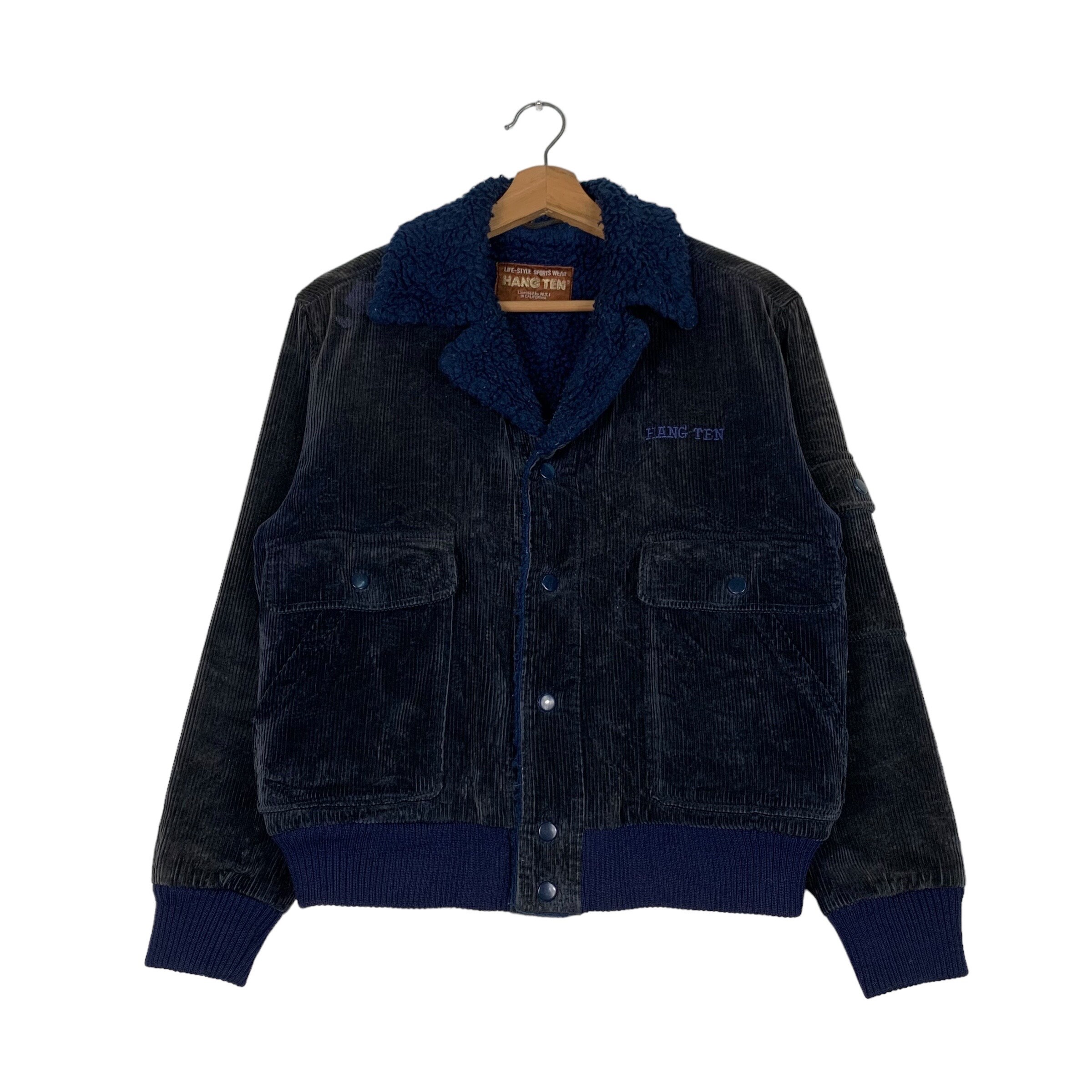 Vintage 70's HANG TEN Corduroy Sherpa Double Collar Jacket Size S