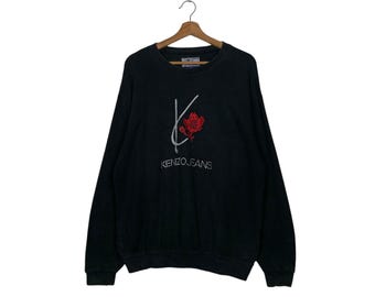Vintage 90s Kenzo Jeans Sweatshirt Pull Over Crew Neck Big 