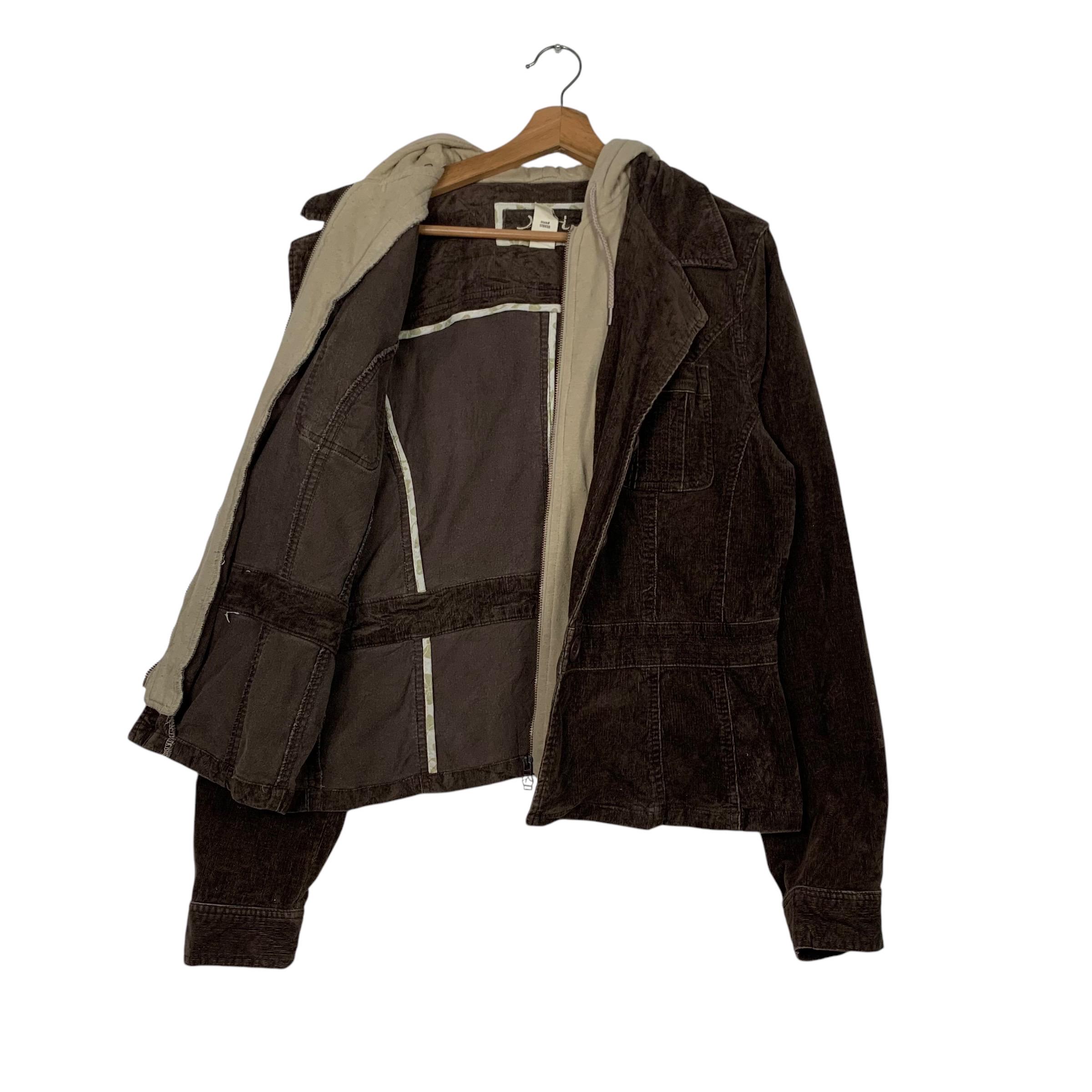 Vintage NORI Double Layer Hoodie Corduroy Jacket Women's Size XL