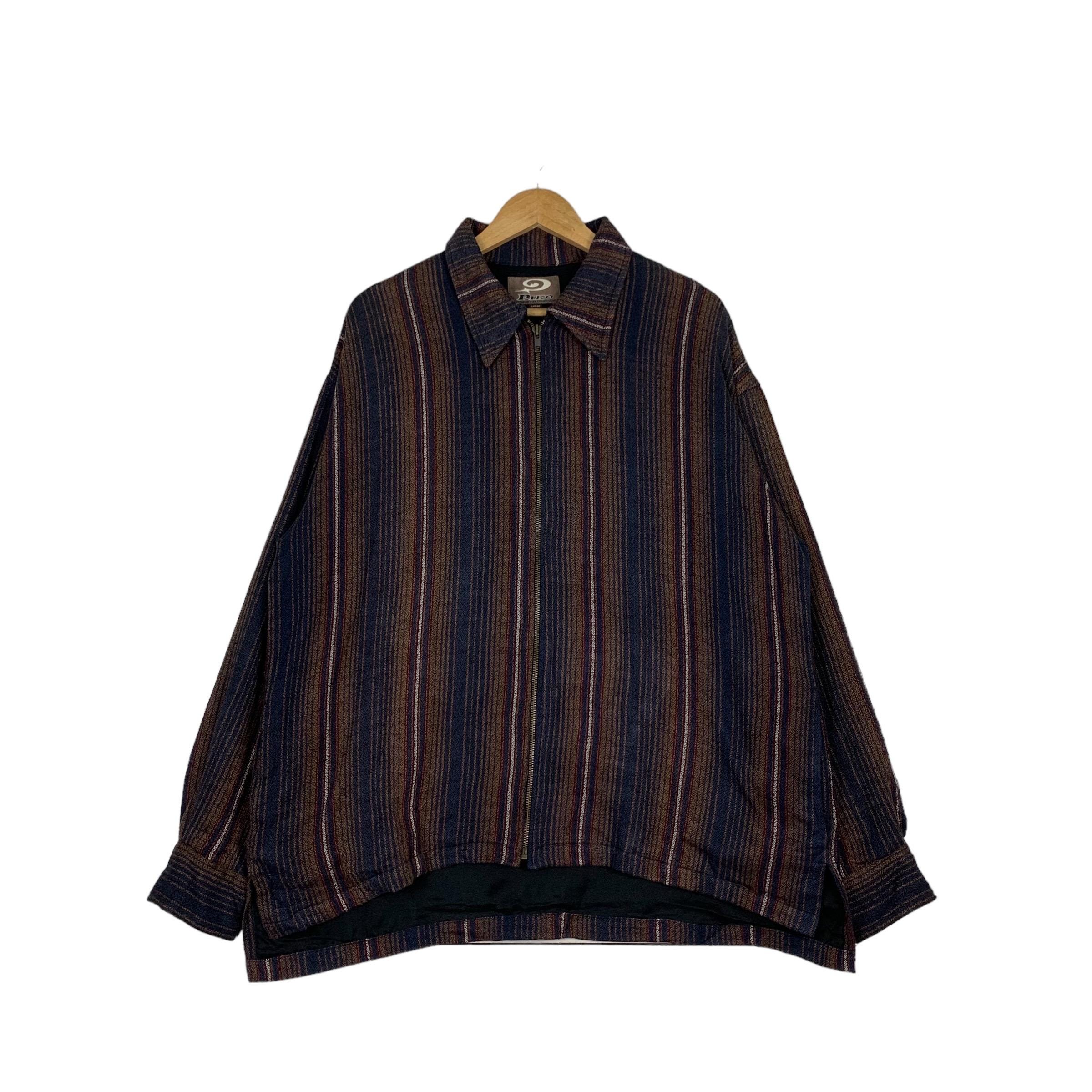 Vintage PIKO Hawaiian Longboard Wear Striped Casual Jacket Men