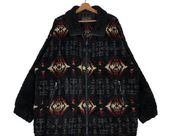 PENDLETON X Niko And... Navajo Native Fullprint Fleece Jacket Size F #0840-C38