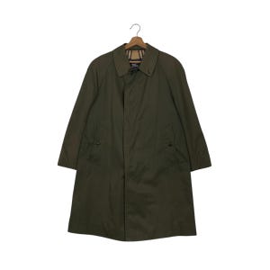 Vintage 80's BURBERRYS Made in England Olive Green Overcoat Size M