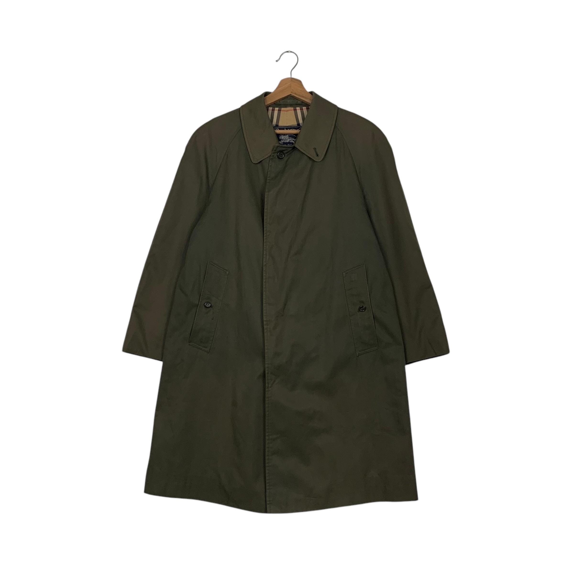 Vintage 80's BURBERRYS Made in England Olive Green Overcoat Size M
