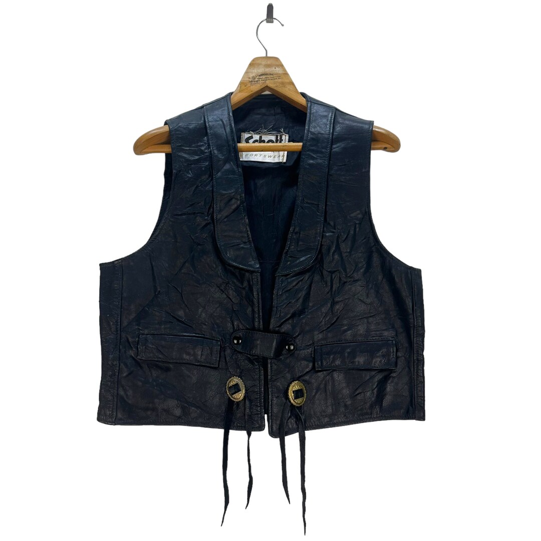 Vintage SCHOTT NYC SPORTWEAR Leather Vest #8500 - Etsy Canada