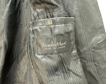 Vintage TORNADO MART Avant Garde Polyester Leather Overcoat