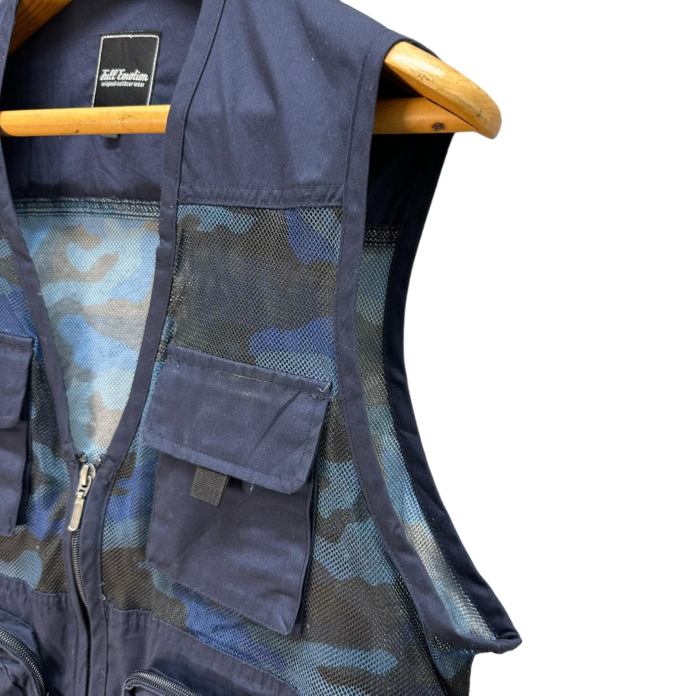 Vintage Japanese Brand FULL EMOTION Blue Camo Utility Mesh Vintage Japanese Brand FULL EMOTION Blue Camo Utility Mesh