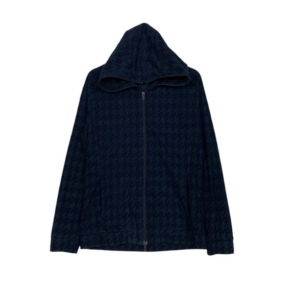 Vintage ZERO TORNADO MART Houndstooth Pattern Full Zip Hoodie