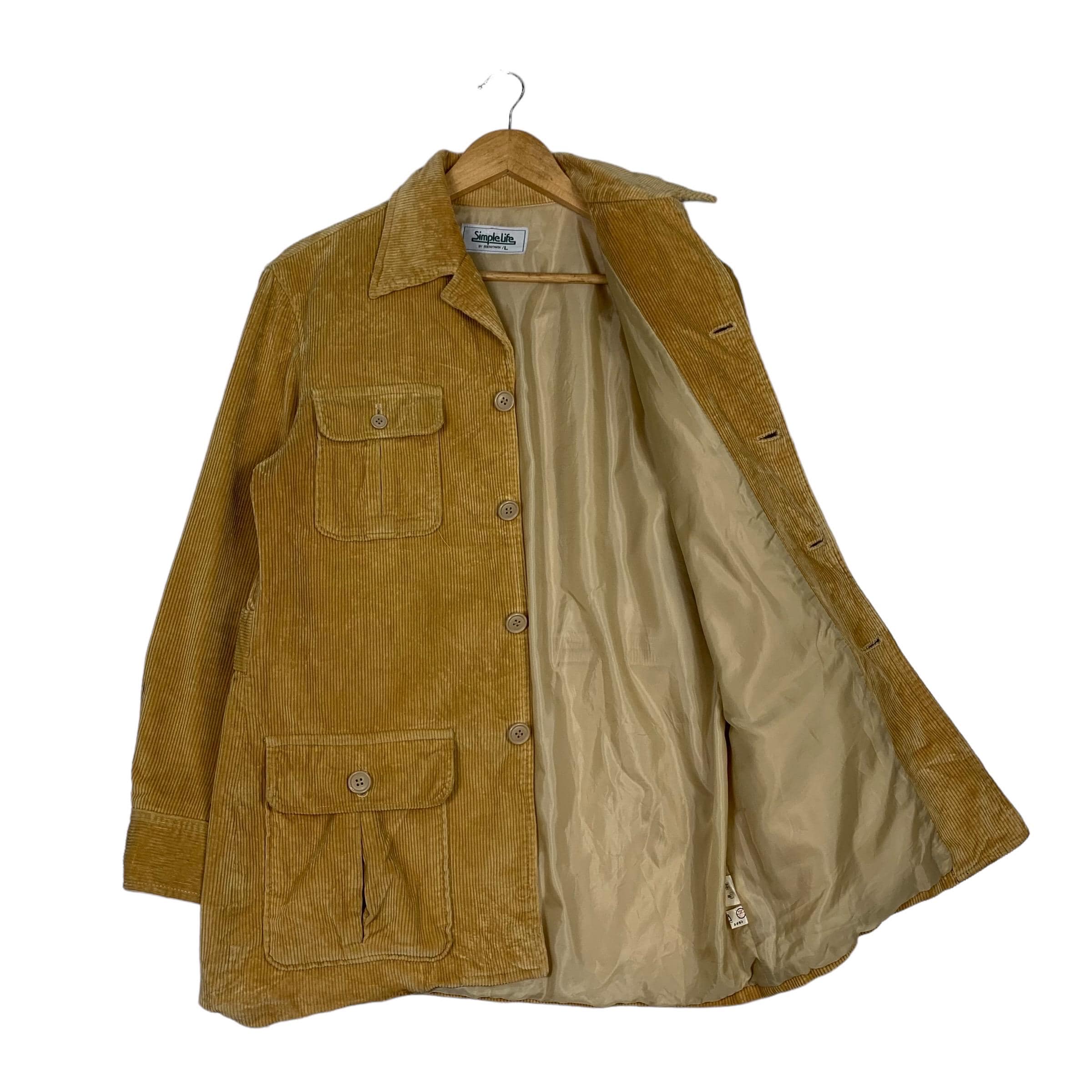 Vintage Japanese Brand SIMPLE LIFE Yellow Corduroy Chore