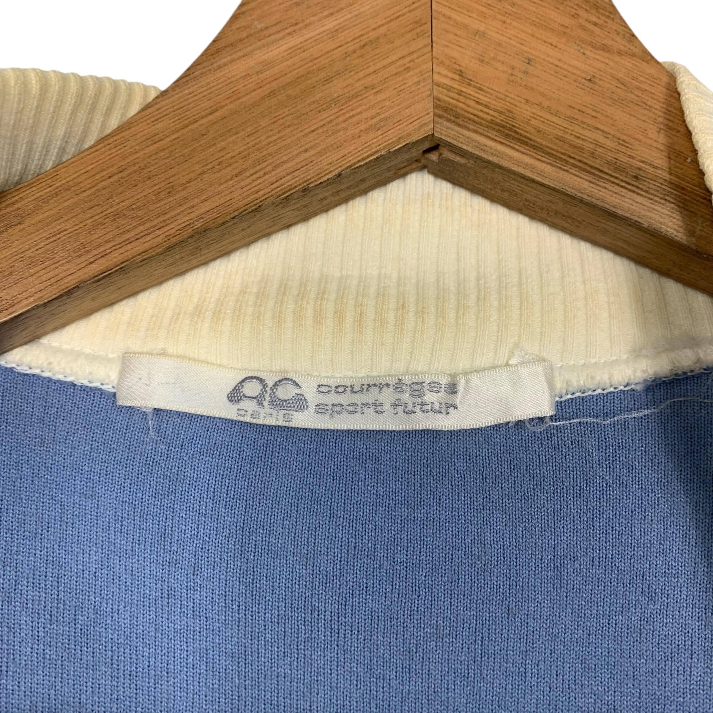 Vintage 90's COURREGES SPORT FUTUR Big Logo Sweater Jacket Women's