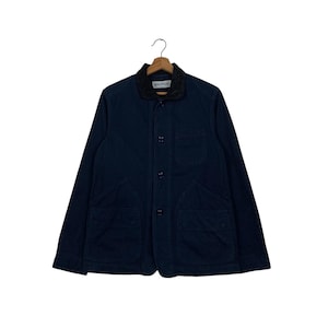 Vintage SPELLBOUND Made in Japan Work Chore Jacket Men&#39;s Size 3 Japanese Brand Blue Barn Jacket Casual Outfits #1860-C81