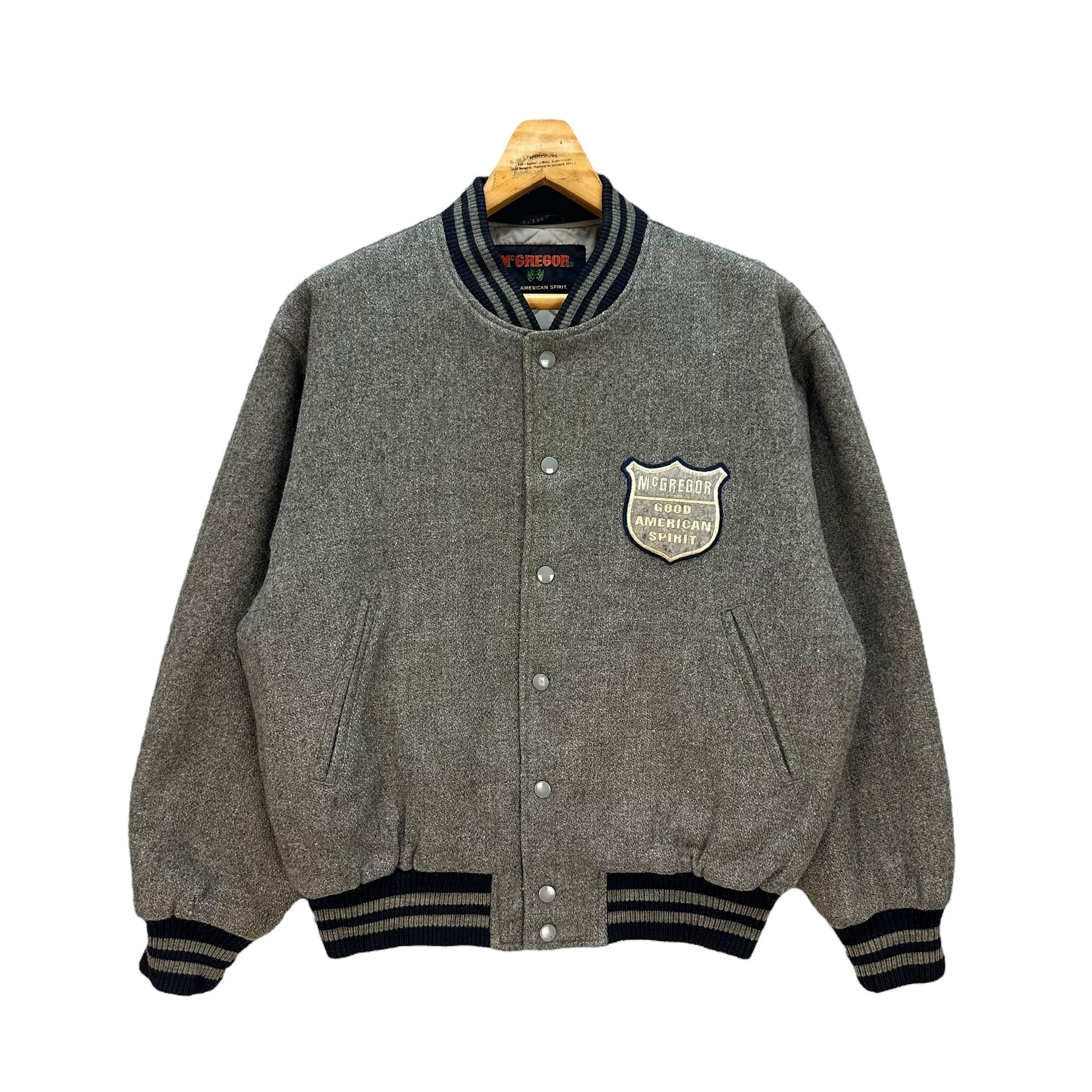 ジャケット・アウター 70s McGregor Gray Wool Stadium Jacket ジャケット・アウター 70s McGregor Gray Wool Stadium Jacket
