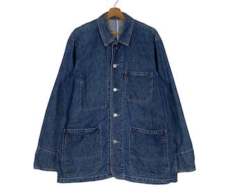 BLUE BLUE DENIM JAKET vintage 裏キルティング KAPITAL NORAGI Remake Dotera Denim Jacket in Blue | SVD USA