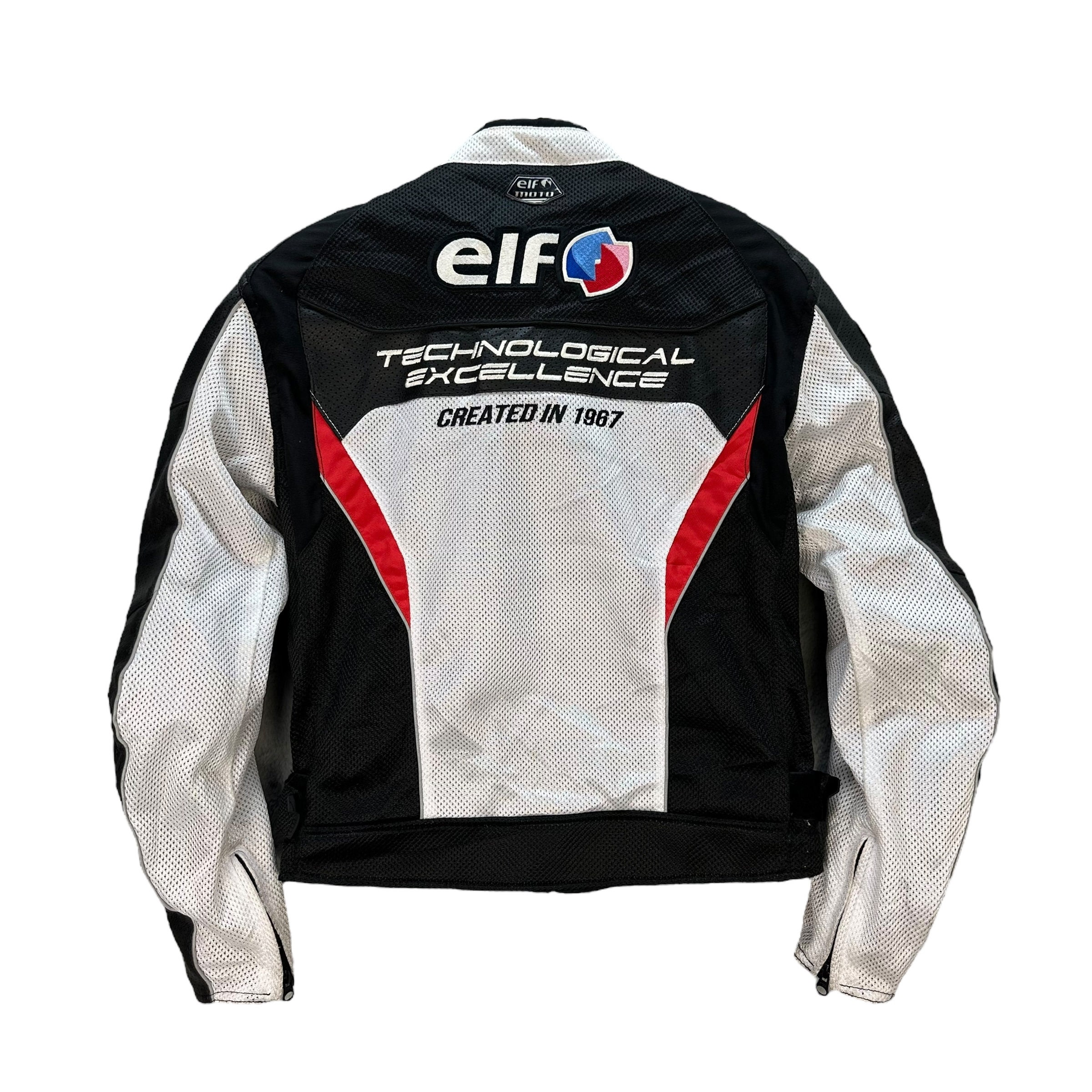 Vintage ELF Moto Sport Racing Biker Jacket Size L Rider