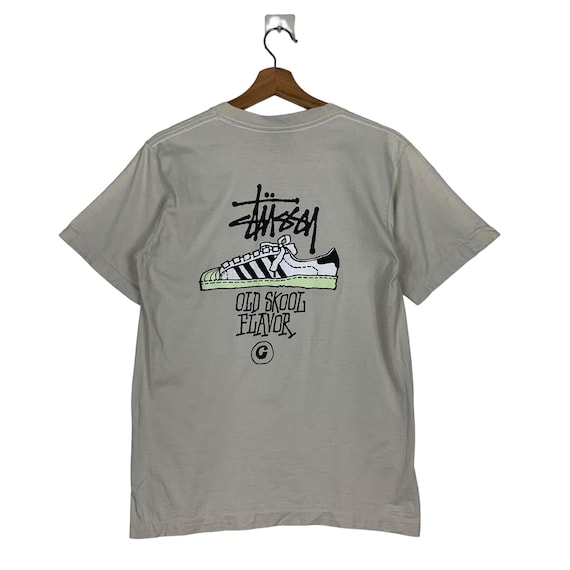 Vintage STUSSY Made in USA Old School Favor Shoes Big Logo Graphic 