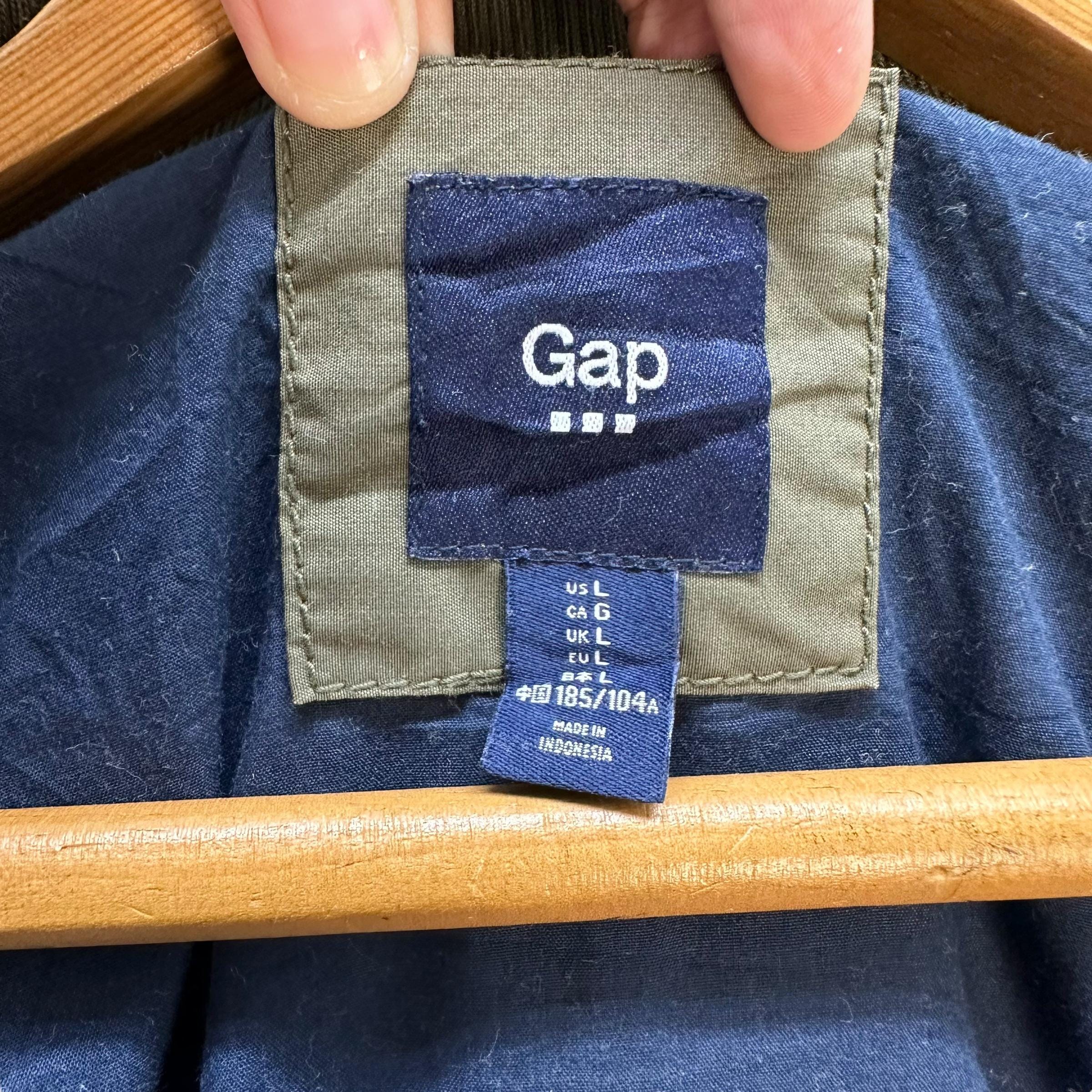Vintage Gap Olive Green Bomber Jacket Size L Men's Green