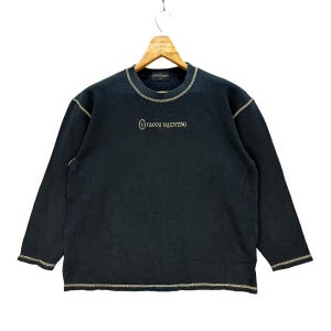 Vintage Gianni Valentino Italy Embroidery Center Logo Sweater Size S #A1-0014