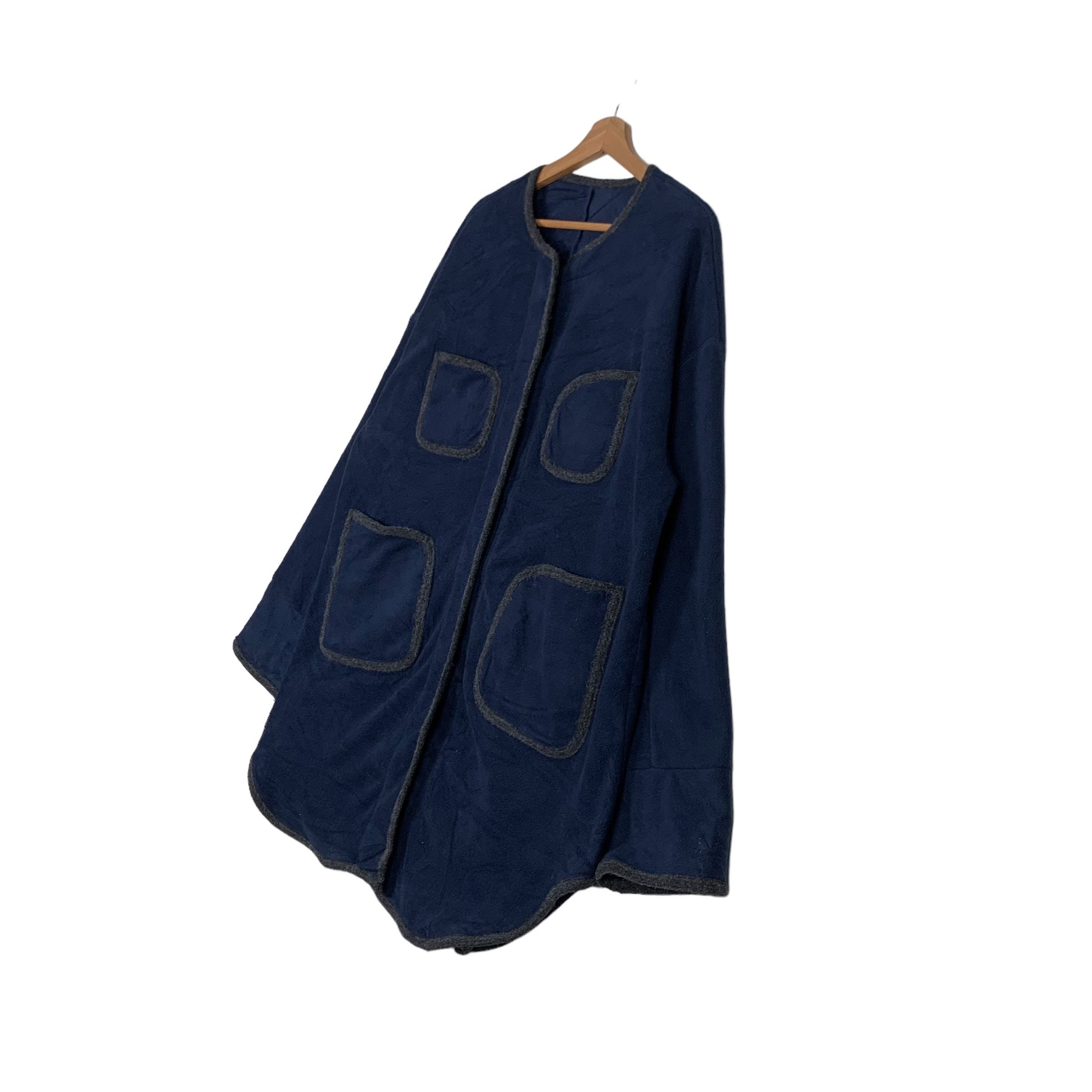 Y2K Vintage PPFM Fleece Asymmetrical Button Hoodies Jacket