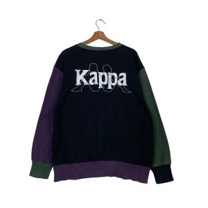 KAPPA Big Logo Colorblock Crewneck Sweatshirt Size L Sportswear Sweater #2401-C108